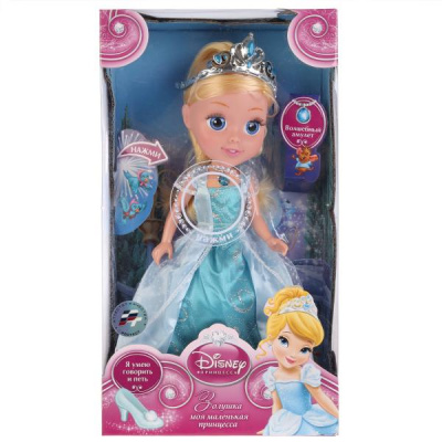Кукла "Карапуз" Disney принцесса. золушка 25см, озвуч., светится амулет в русс. кор.